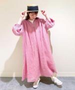【 限定色販売 】リネンキャンバス　カフタンワンピース